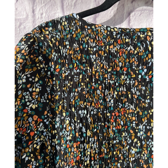 Croft And Barrow Floral Maxi Dress Pockets Smocked Whimsigoth Fairy Peasant L - Picture 5 of 7